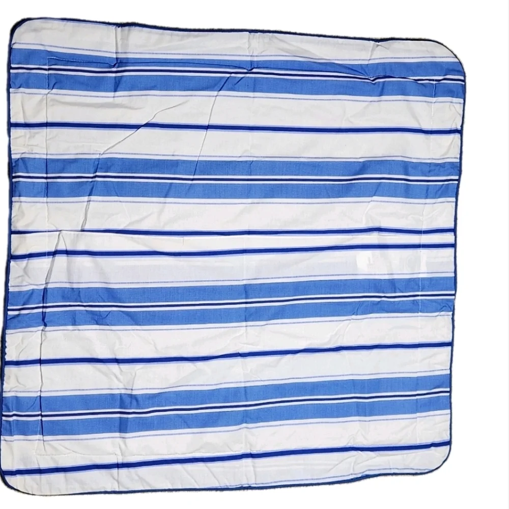 VTG NWOT Laura Ashley 30x30 Oversized Euro Sham Coastal Blue Striped - US MADE